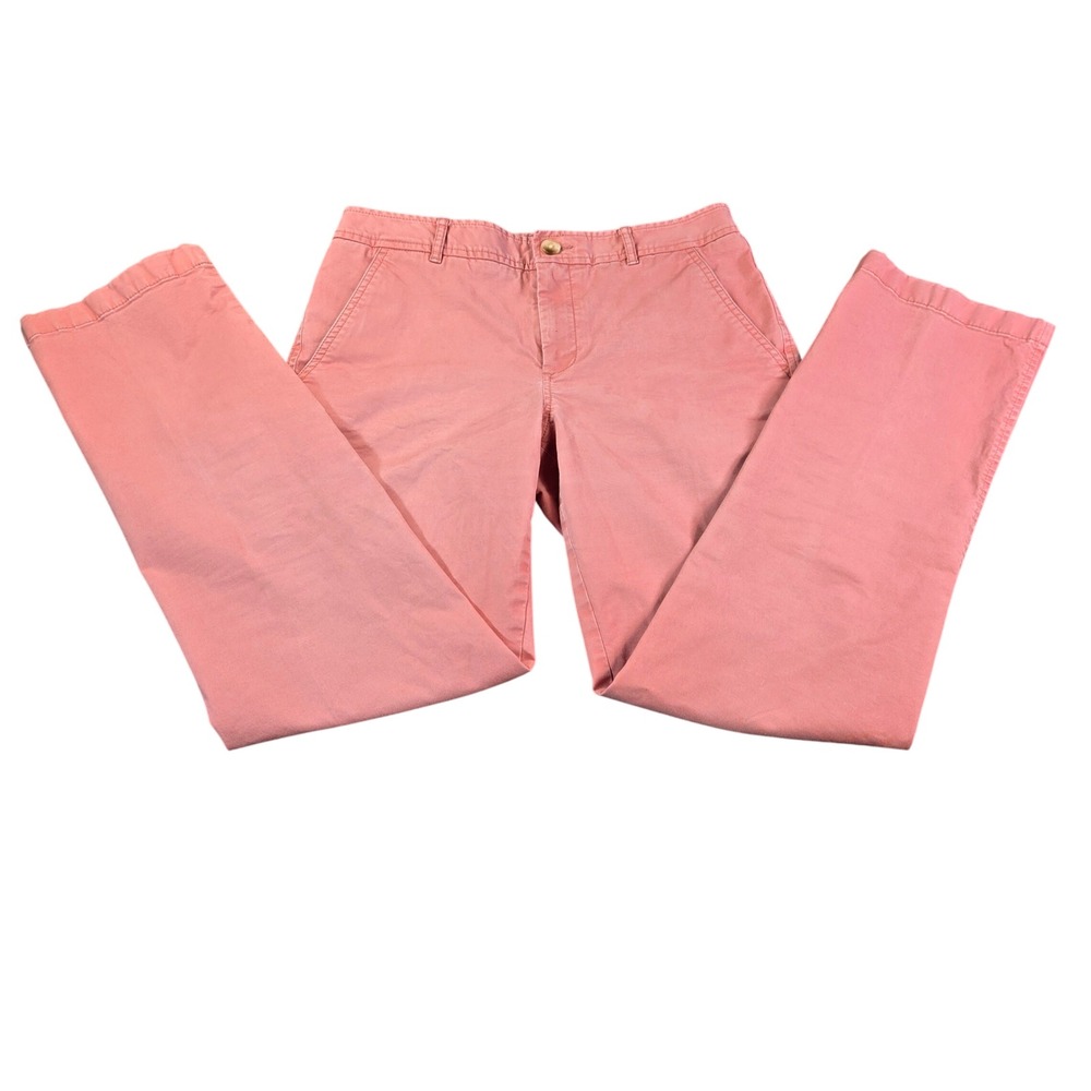 LL Bean Favorite Fit Chino Pants Womens 4 Regular Coral Pink Straight Leg 503733